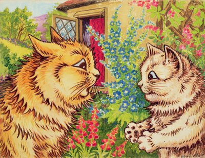 Katzen im Garten von Louis Wain